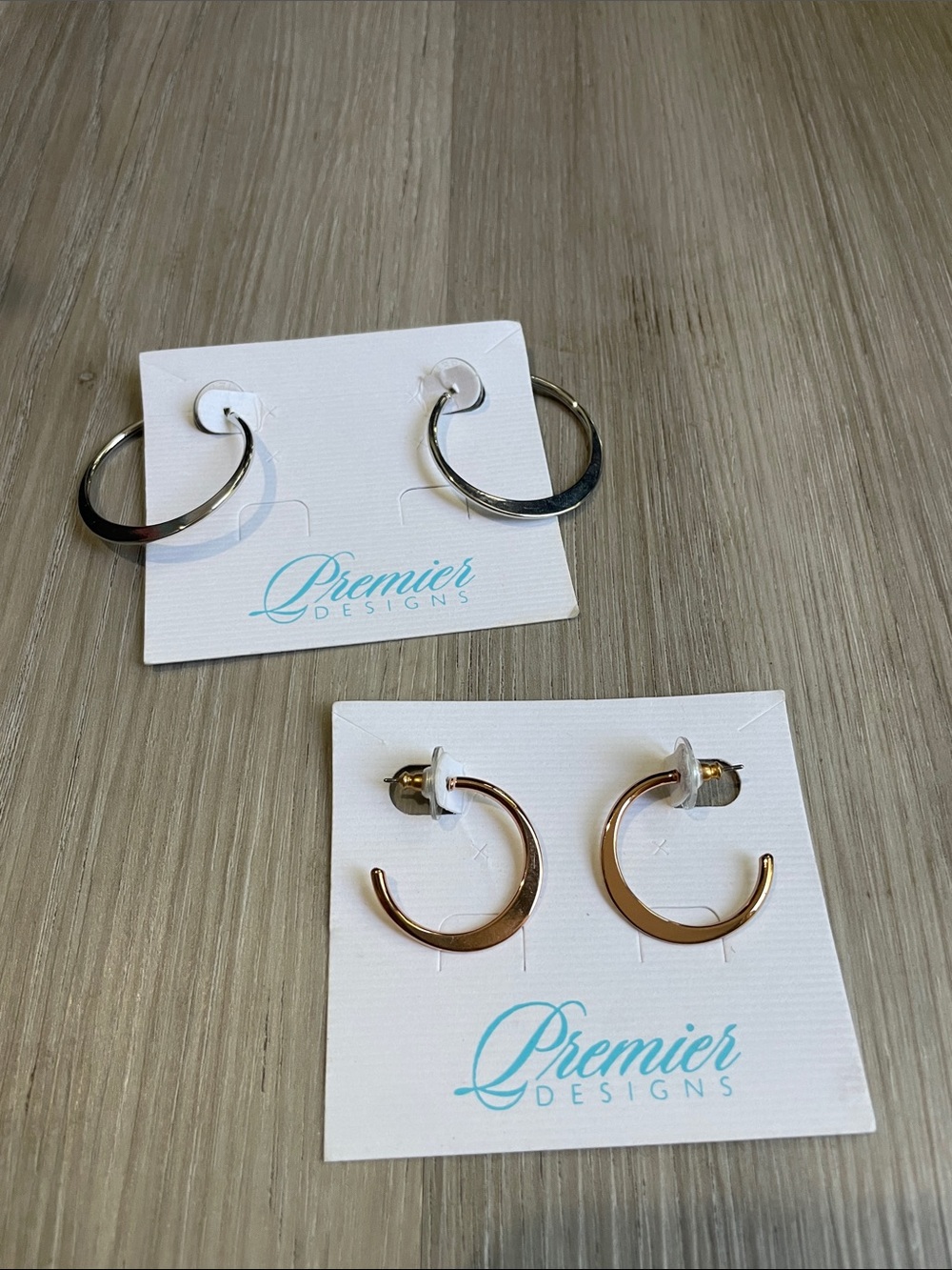 Premier Designs Two-Tone Hoop Earrings in Silver and bronze-Tone